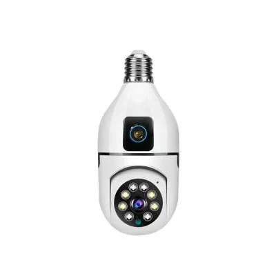 V380 SQ002 3MP Bulb WiFi IP Camera – 360-Degree Panoramic Wireless CCTV with Color Night Vision, Two-Way Audio, Motion Detection & E27 Socket Installation