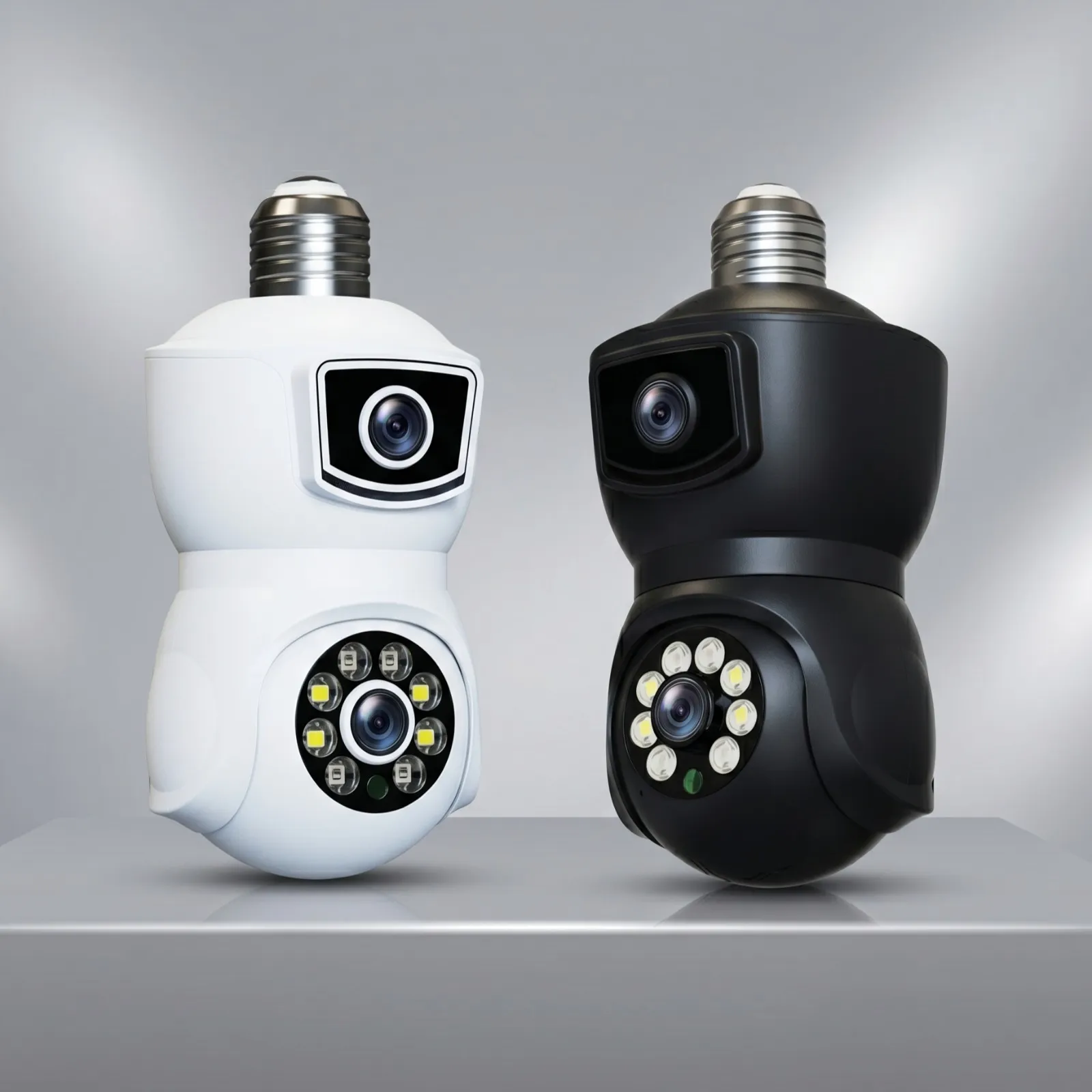 V380 E9 Dual Lens Bulb PTZ IP Camera – 1080P Full HD Wireless WiFi CCTV with E27 Lamp Base, AI Human Detection, Color Night Vision & Two-Way Audio