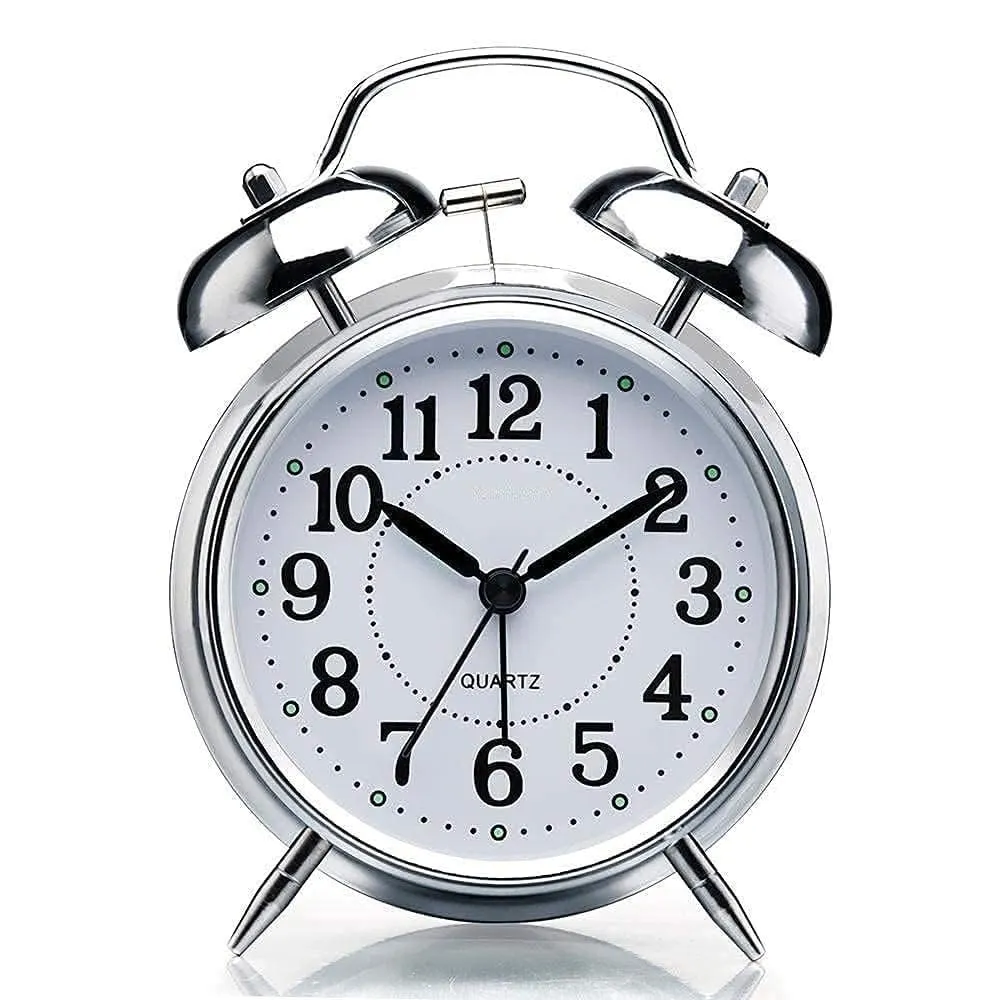 Round Cooper Metal Twin Bell Alarm Clock