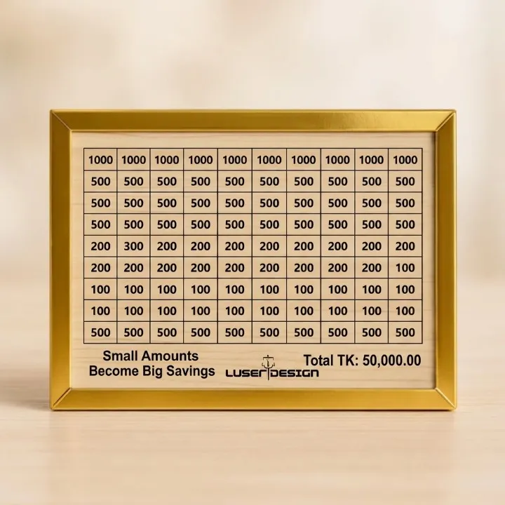 Wooden Money Saving Box (Piggy Bank) 50,000 tk