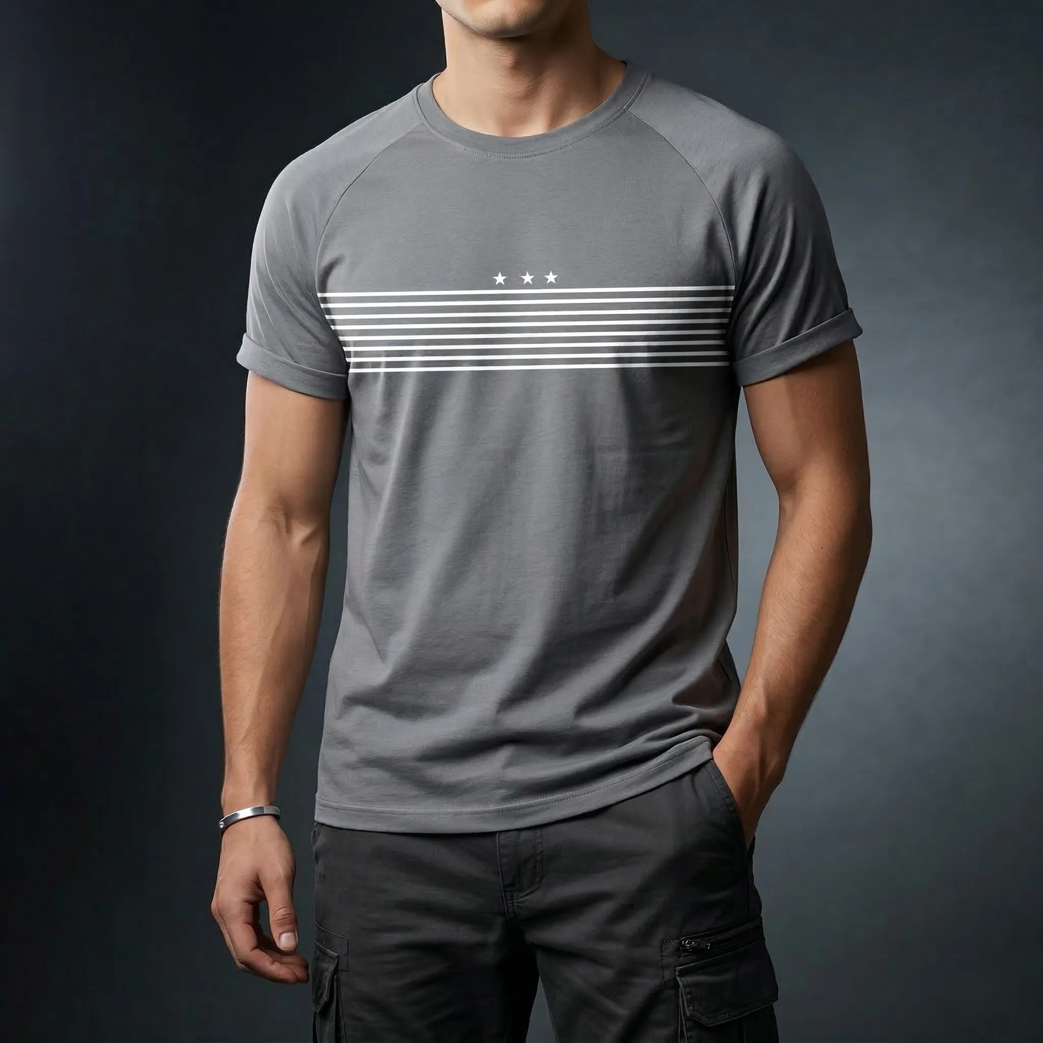Stylish Comfortable sports T-Shirt(Ash)