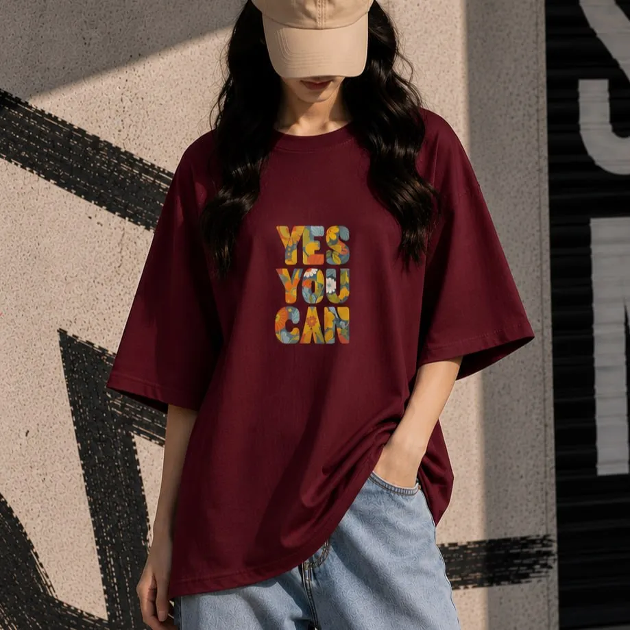Premium Drop Shoulder T-Shirt for Women |Trendy Print Oversized Tee | Summer Friendly