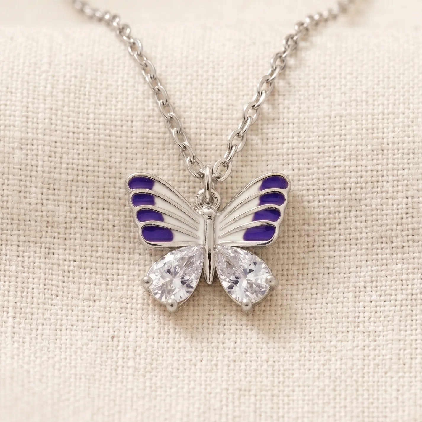 Fantasy Colorful Acrylic Butterfly Pendant Necklace  For Womens