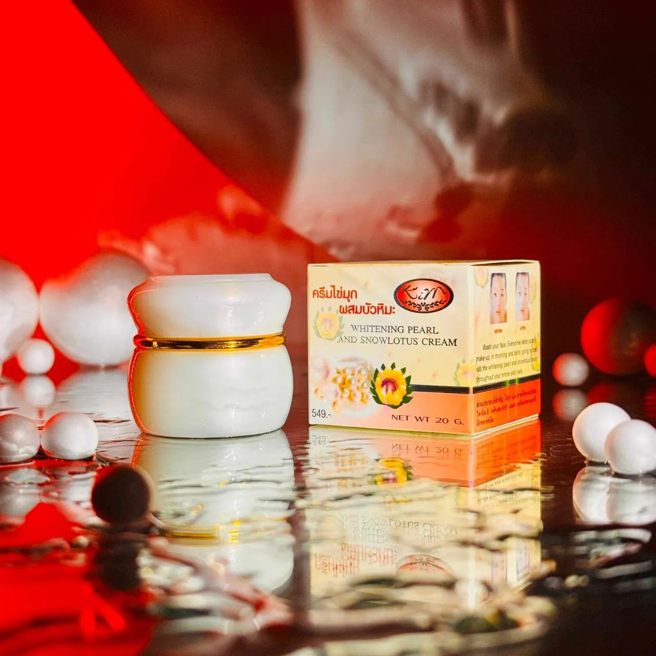 Kim Whitening Pearl & Snowlotus Cream -20g Authentic