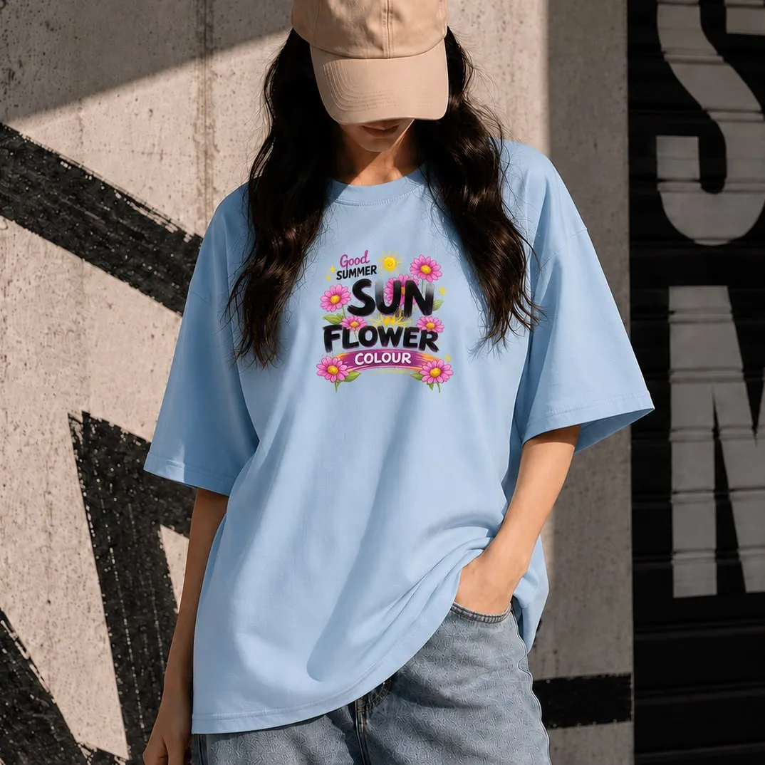 Premium Drop Shoulder T-Shirt for Women |Trendy Print Oversized Tee | Summer Friendly