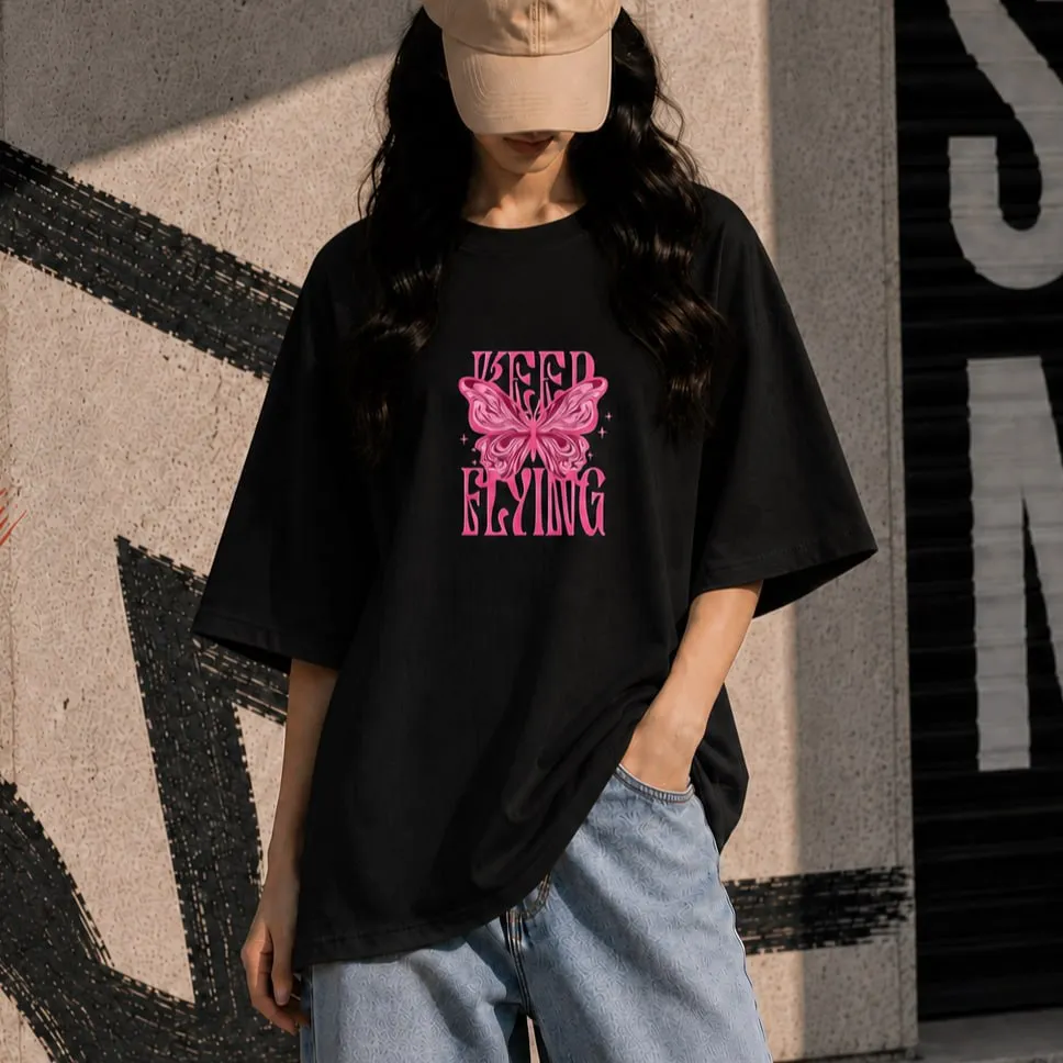 Premium Drop Shoulder T-Shirt for Women |Trendy Print Oversized Tee | Summer Friendly