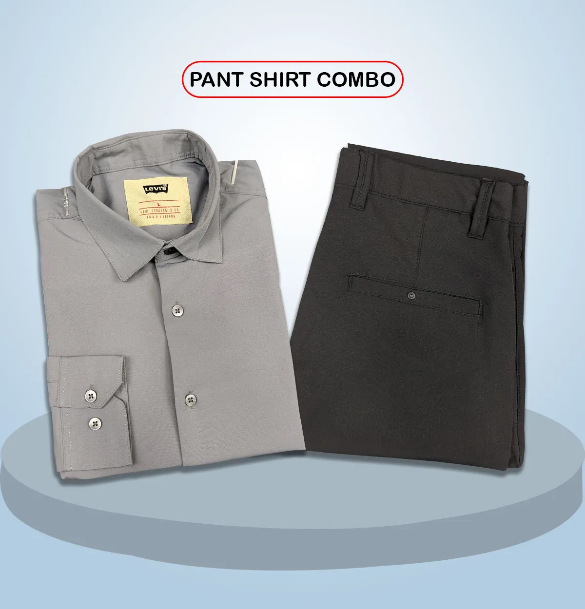 Premium Shirt & Pant Combo (Formal / Casual) (Ash & Black)