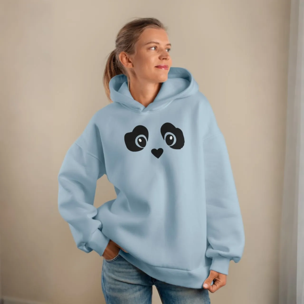 Premium Comfortable Printed Ladies Winter Hoodie ( Lite Blue )