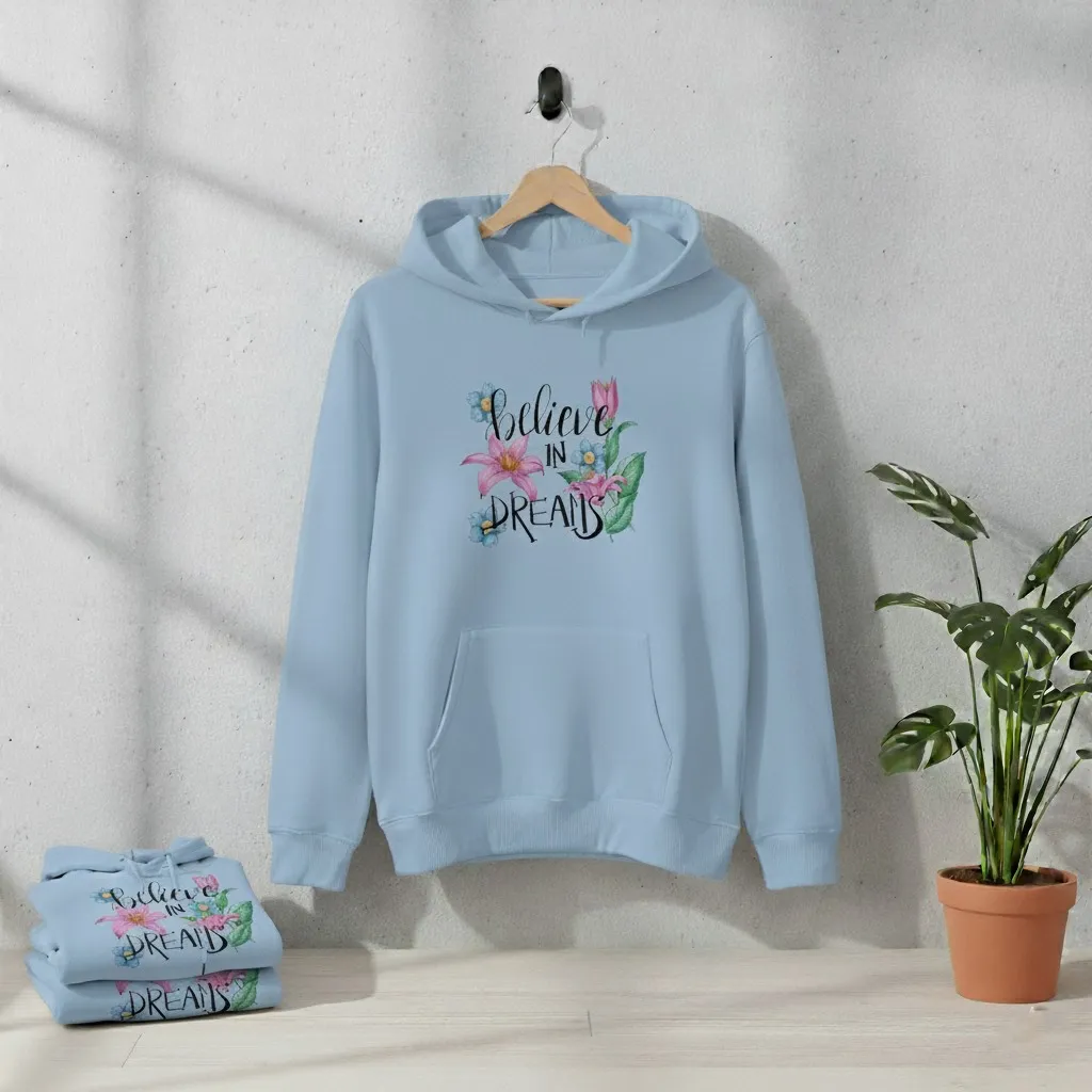 Premium Comfortable Printed Ladies Winter Hoodie ( Sky Lite Blue)