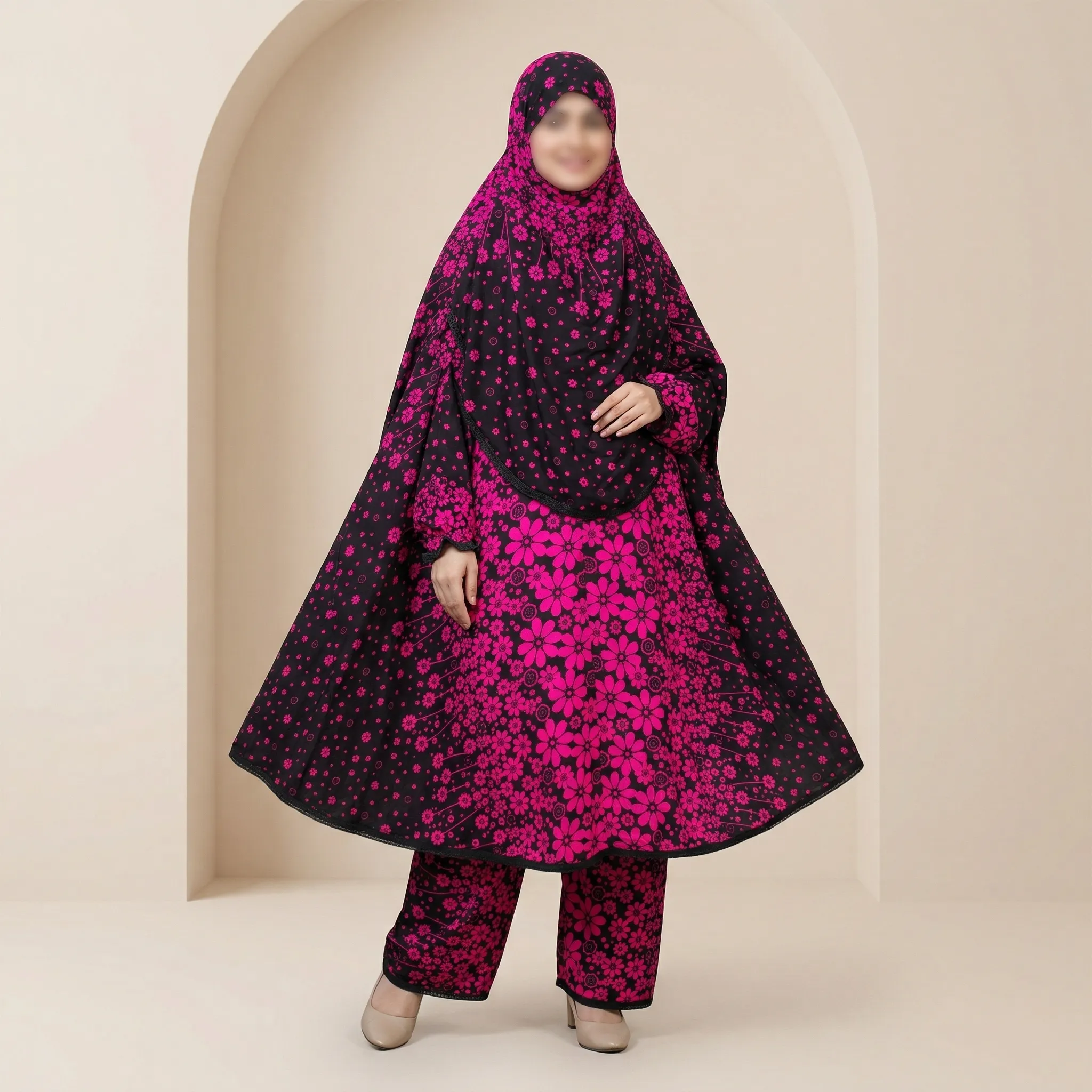 Elegant Palazzo long Khimar Set