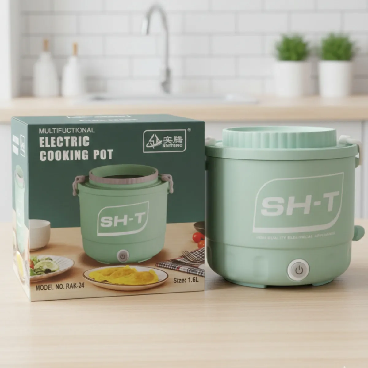 Multifunctional 1.6L Electric Cooking Pot – Portable Non-Stick Mini Cooker with One-Touch Control for Rice, Soup, Frying & Boiling (Ideal for Students & Bachelors)
