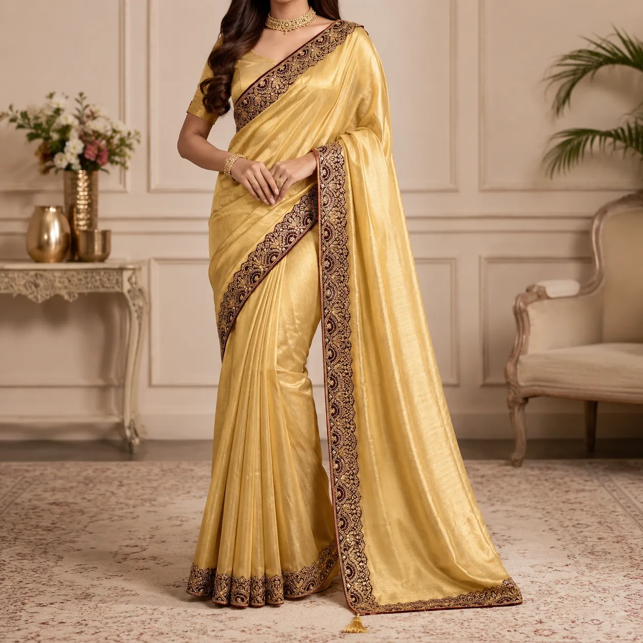 Premium Dupion Silk Saree with Blouse Piece | Soft & Elegant Traditional Wear for Wedding, Eid & Party