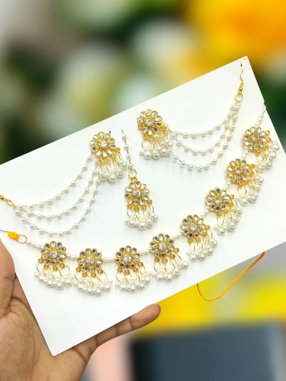 Premium Kundan and Pearl Combo Jewellery Set