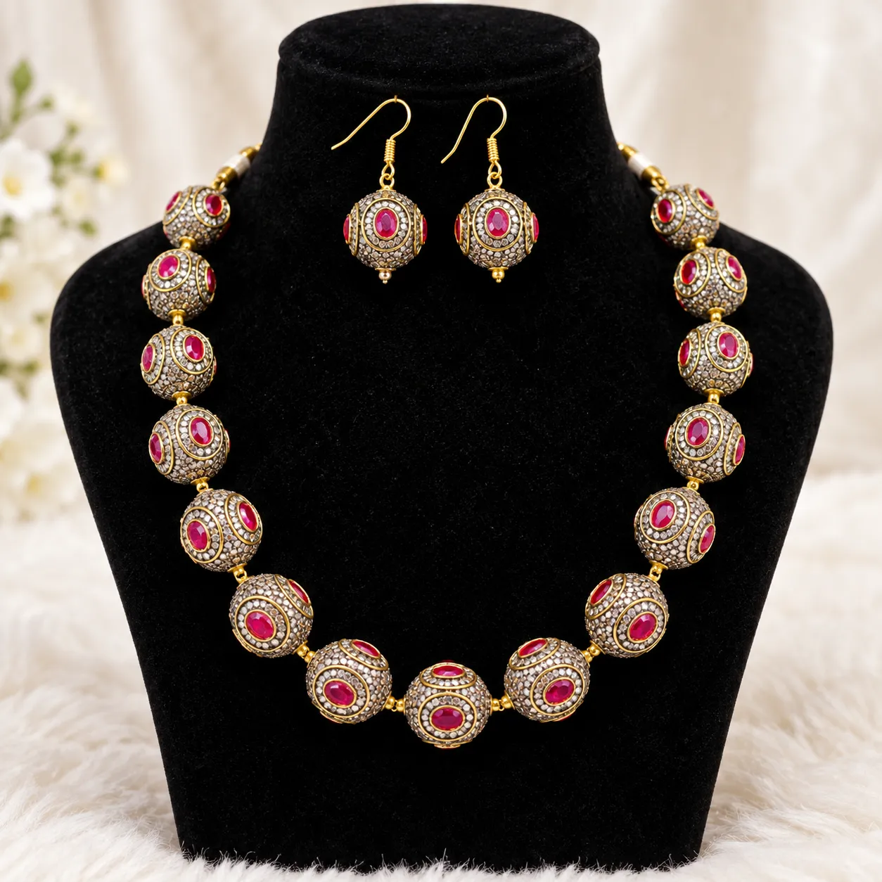 Premium Antique Turkish Ball Necklace Set