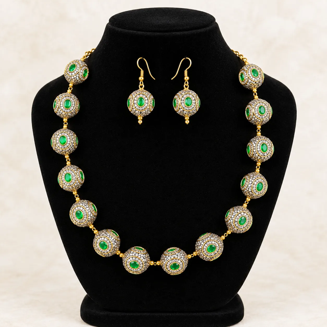 Premium Antique Turkish Ball Necklace Set