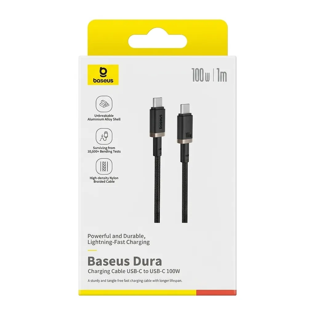 Baseus Dura USB-C to USB-C 100W Charging Cable (1m).