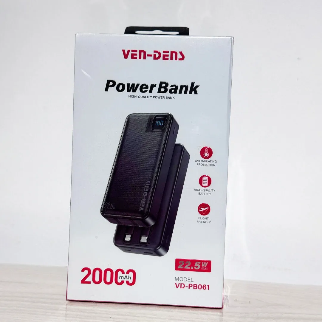 Ven-Dens VD-PB061 20000mAh 22.5W Power Bank Fast Charging High Quality Powerbank