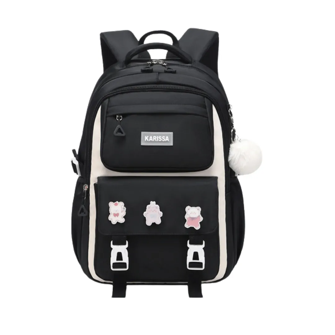 Cute KARISSA Kids Waterproof School Backpack - Black