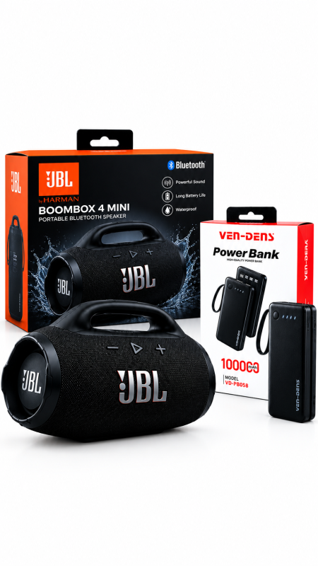 JBL Boombox 4 Mini Portable Bluetooth Speaker + FREE 10000mAh Power Bank